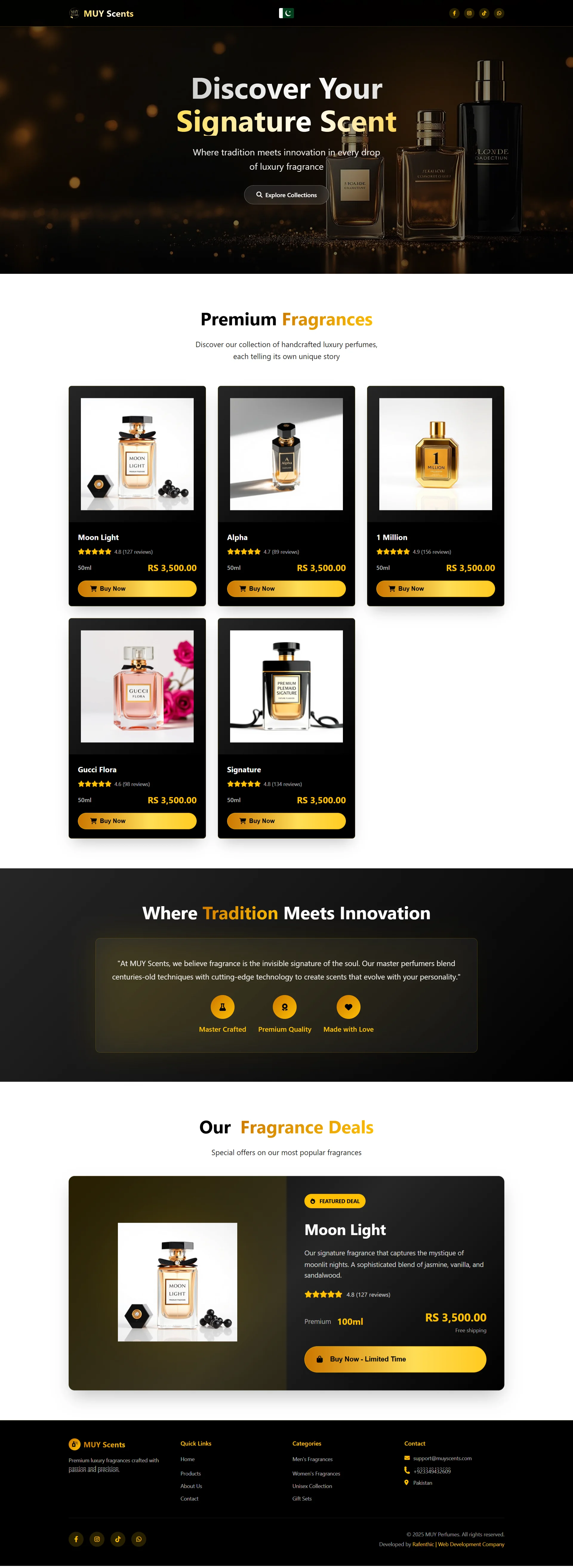 MUY Scents, a luxury and premium website developed by Rafenthic