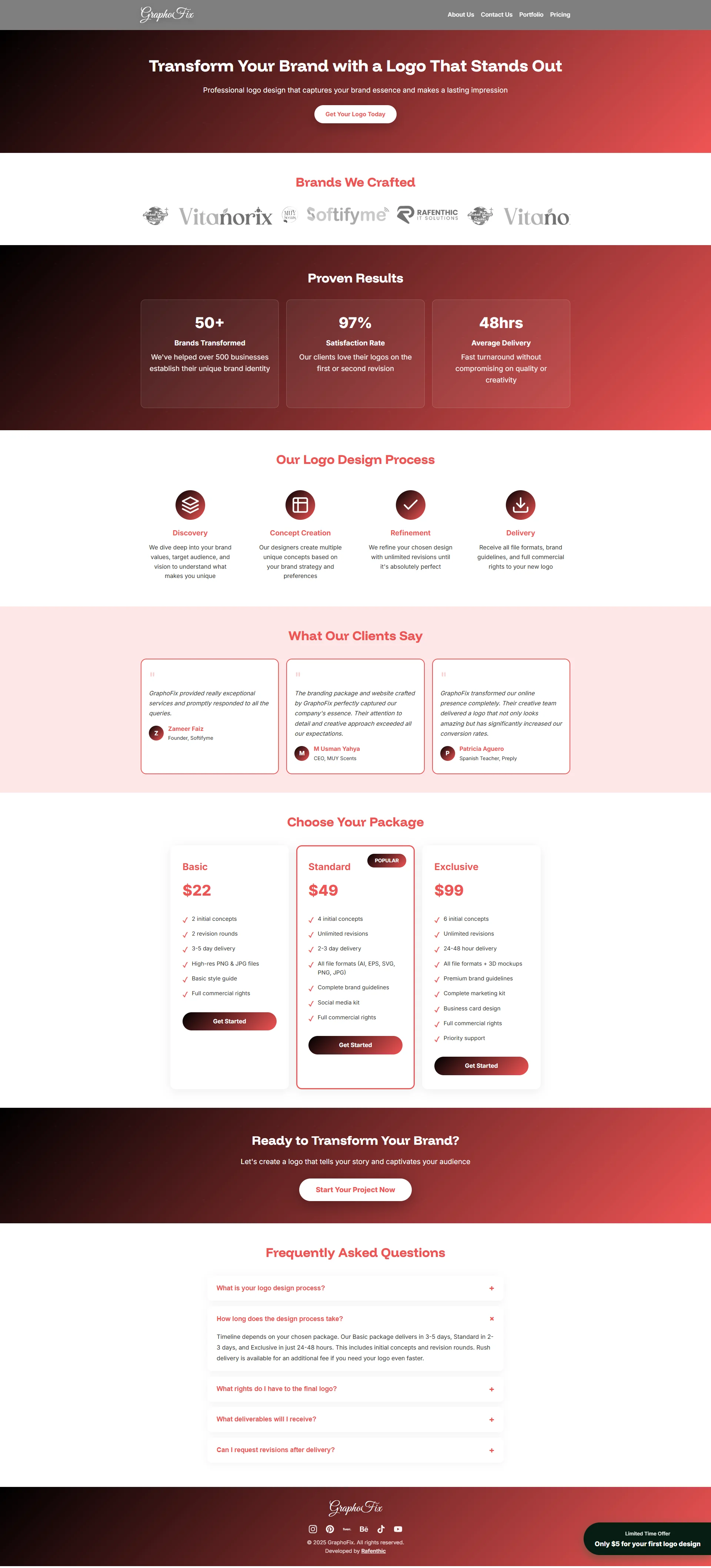 GraphoFix - Design Agency Website by Rafenthic